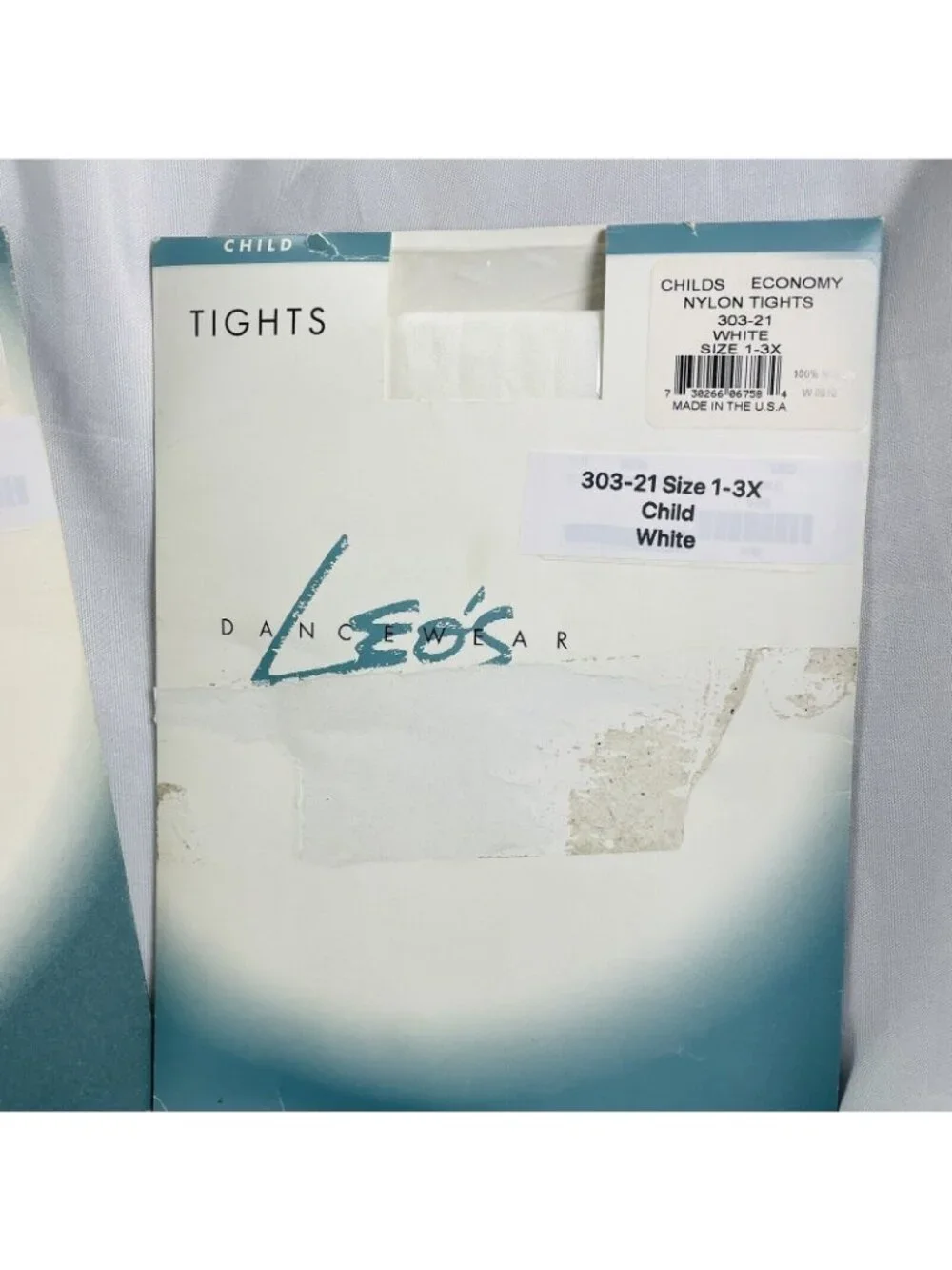 Leo’s Dance wear dance tights size 1-3x White Nylon little girl USA made 3 Packs